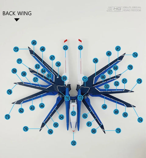 Delpi Water Decal (ดิแคลน้ำ) HG Rising Freedom Gundam Delpi Decal
