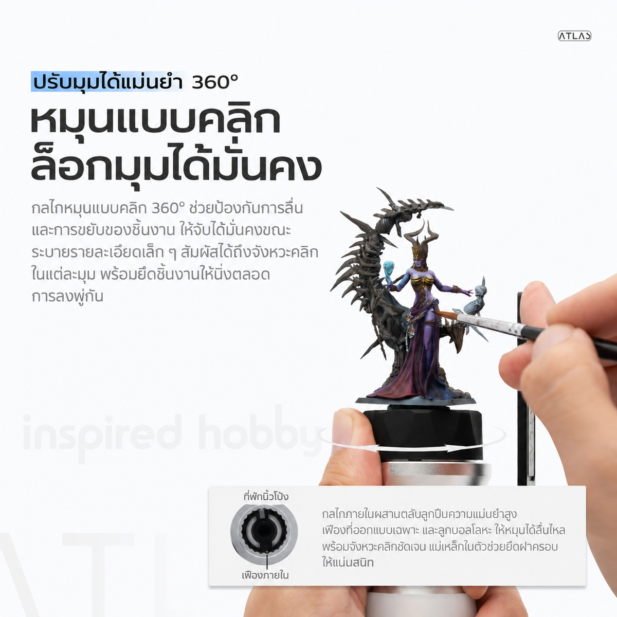 GAAHLERI ด้ามจับโมเดลสำหรับลงสี Atlas Painting Handle Gaahleri