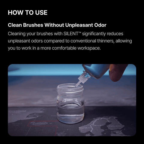 GUNPRIMER SILENT ทินเนอร์สูตรกลิ่นอ่อน สำหรับงานพู่กัน Low-Odor Brush Thinner Gunprimer