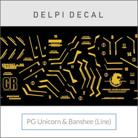 Delpi Metal Sticker (สติกเกอร์โลหะ) PG Unicorn & Banshee (LINE) Gundam Delpi Decal