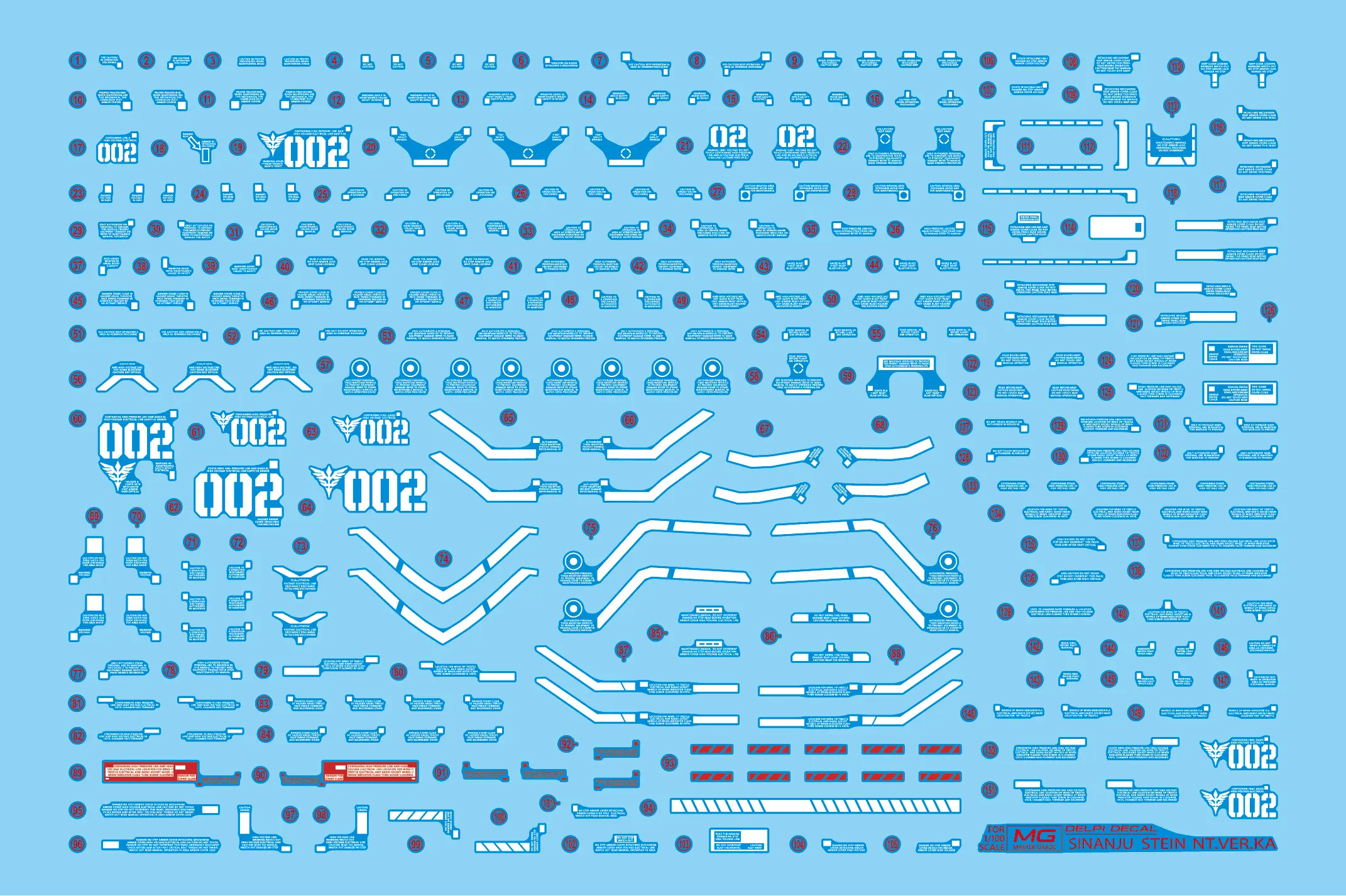 Delpi Water Decal (ดิแคลน้ำ) MG Sinanju Stein Narrative Ver.KA Delpi Decal