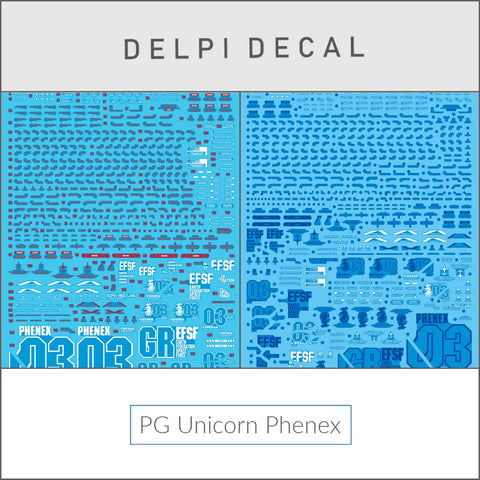 Delpi Water Decal (ดิแคลน้ำ) PG Unicorn Phenex Gundam (Delpi Custom) Delpi Decal