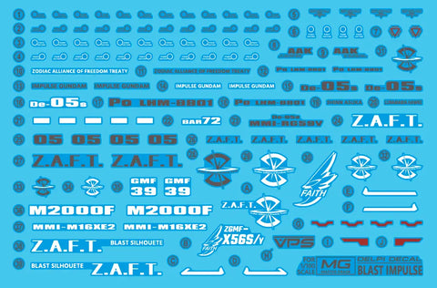 Delpi Water Decal (ดิแคลน้ำ) MG Impulse (Force , Sword , Blast) Gundam Delpi Decal