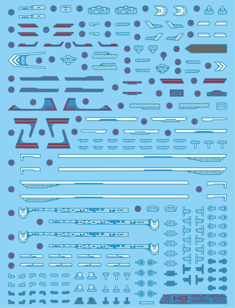 Delpi Water Decal (ดิแคลน้ำ) HG Immortal Justice Gundam Delpi Decal