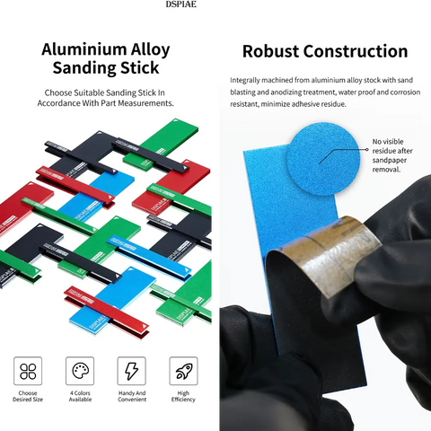 Aluminium Alloy Sanding Stick By DSPIAE แท่งอลูมิเนียม สำหรับกระดาษทราย Dspiae