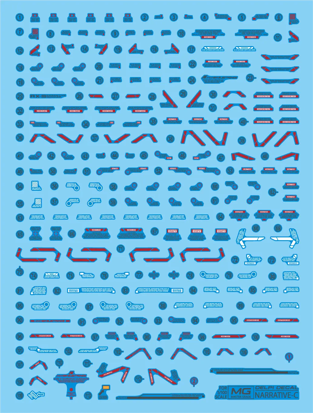 Delpi Water Decal (ดิแคลน้ำ) MG Narrative C-Packs Ver.Ka Gundam Delpi Decal
