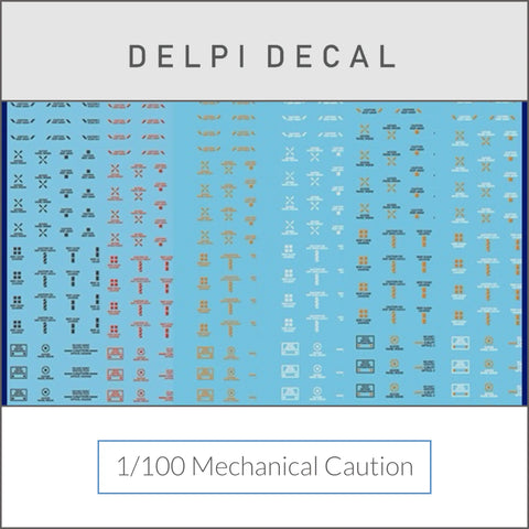 Delpi Water Decal (ดิแคลน้ำ) 1/100 Mechanical Caution Delpi Decal