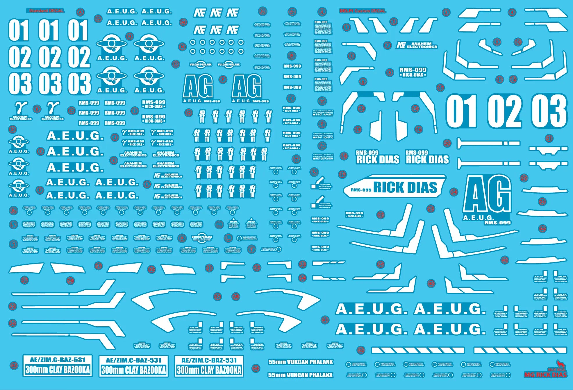 Delpi Water Decal (ดิแคลน้ำ) MG Rick Dias Delpi Decal