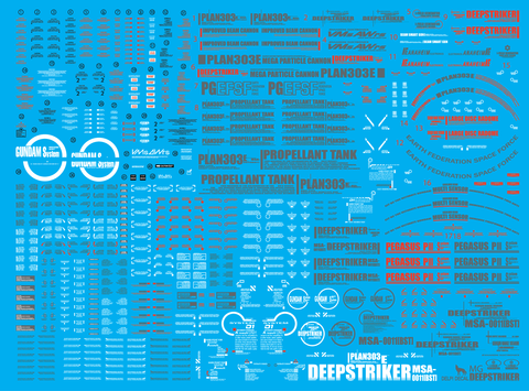 Delpi Decal (ดีคอลน้ำ) MG PLAN303E DEEP STRIKER (RED) Delpi Decal