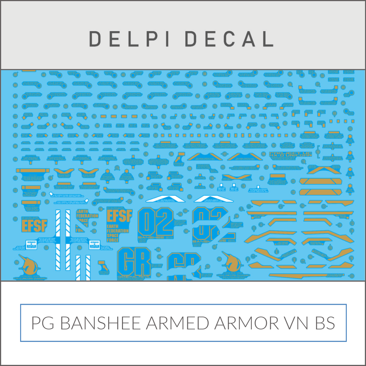 Delpi Decal (ดีคอลน้ำ) PG BANSHEE ARMED ARMOR VN BS Delpi Decal