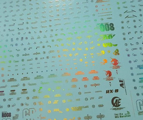 Delpi Water Decal (ดิแคลน้ำ) MG Unicorn Banshee Norn Ver.KA Gundam (White & Gold Holo) Delpi Decal