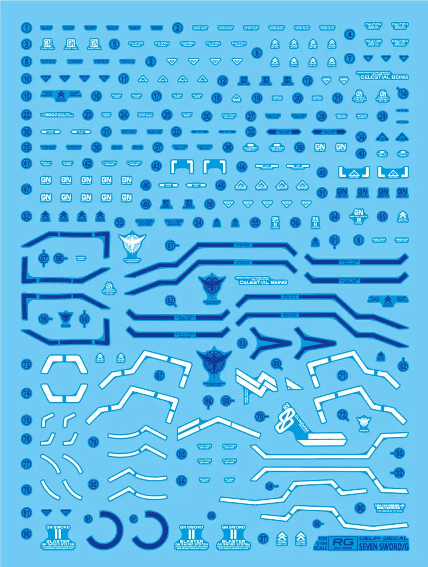 Delpi Water Decal (ดิแคลน้ำ) RG Seven Sword/G Gundam Delpi Decal