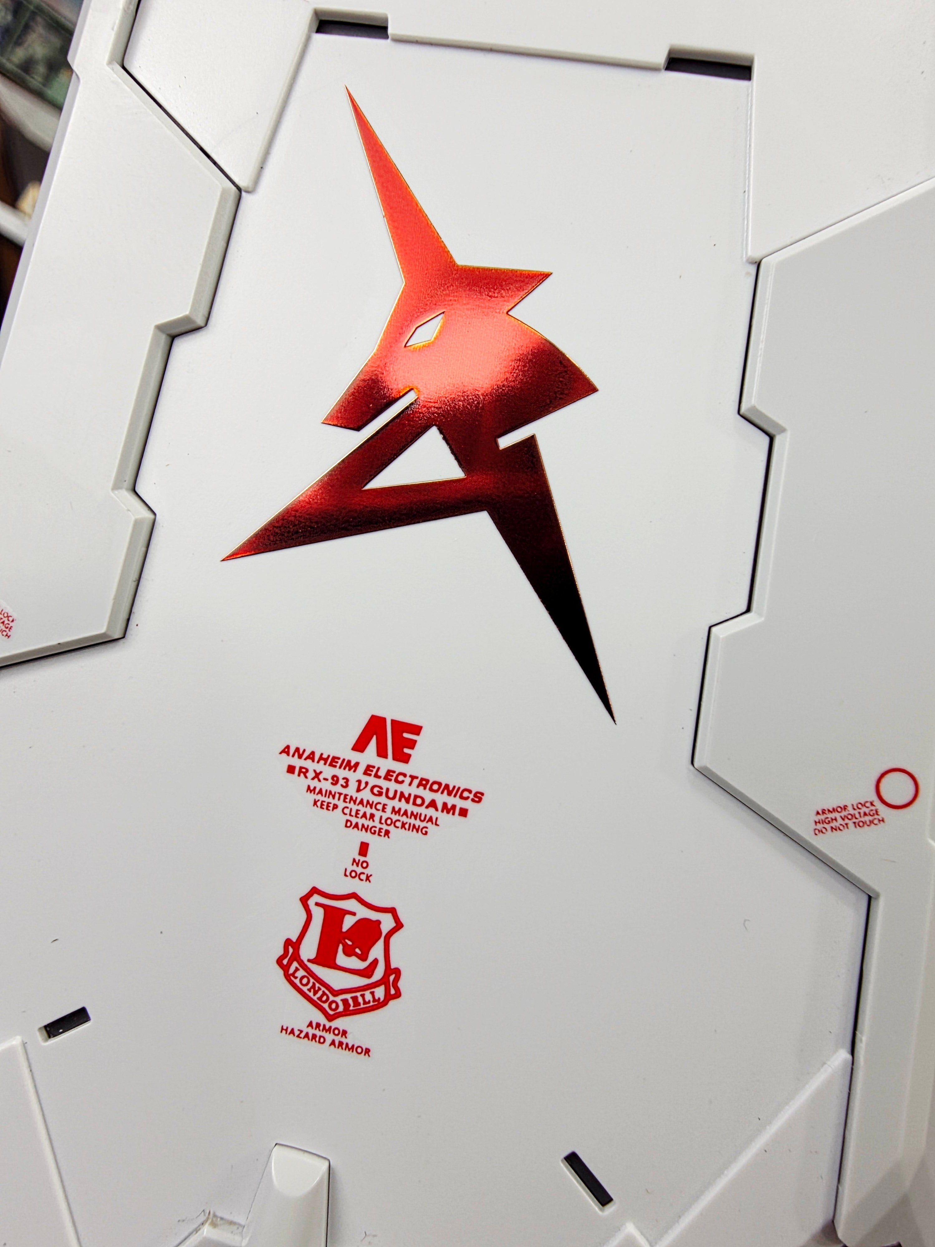 Delpi Decal (สติกเกอร์โลหะ) PG UNLEASHED RX-93 V SYMBOL RED Delpi Decal
