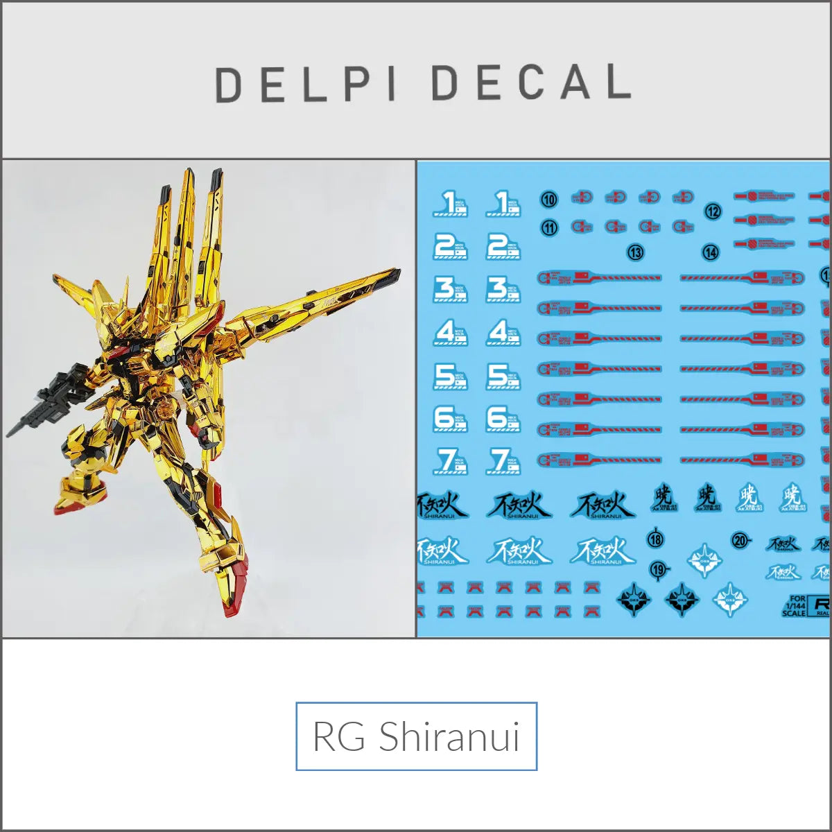 thumbnail image 2 of Delpi Water Decal For RG God Gundam – High Quality Custom Waterslide (US Seller) 2 of 5