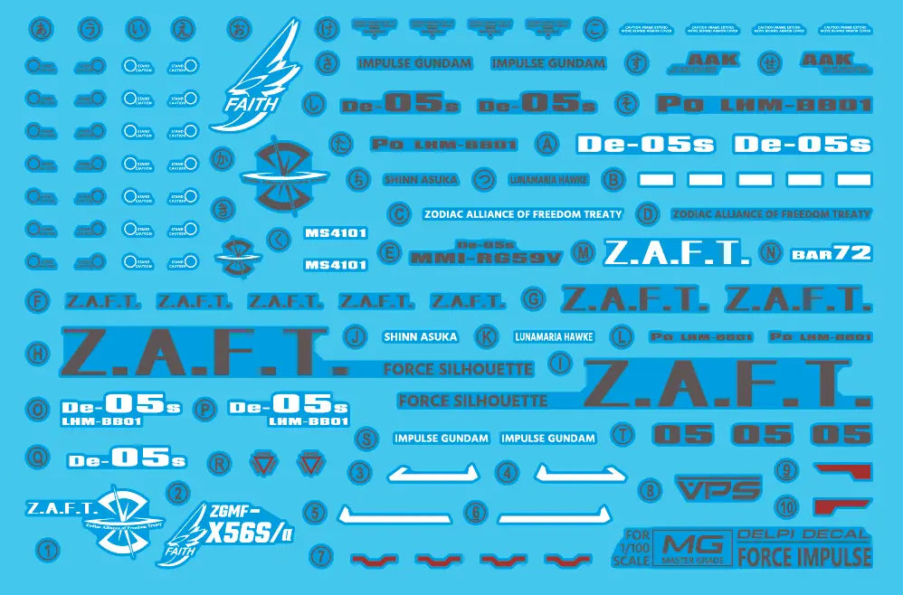 Delpi Water Decal (ดิแคลน้ำ) MG Impulse (Force , Sword , Blast) Gundam Delpi Decal