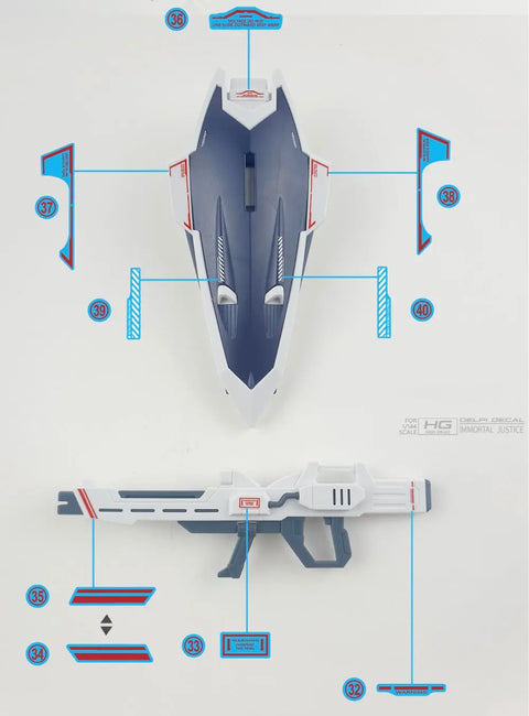 Delpi Water Decal (ดิแคลน้ำ) HG Immortal Justice Gundam Delpi Decal