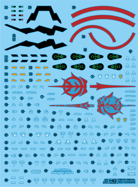 Delpi Decal (ดีคอลน้ำ) HG RED Delpi Decal