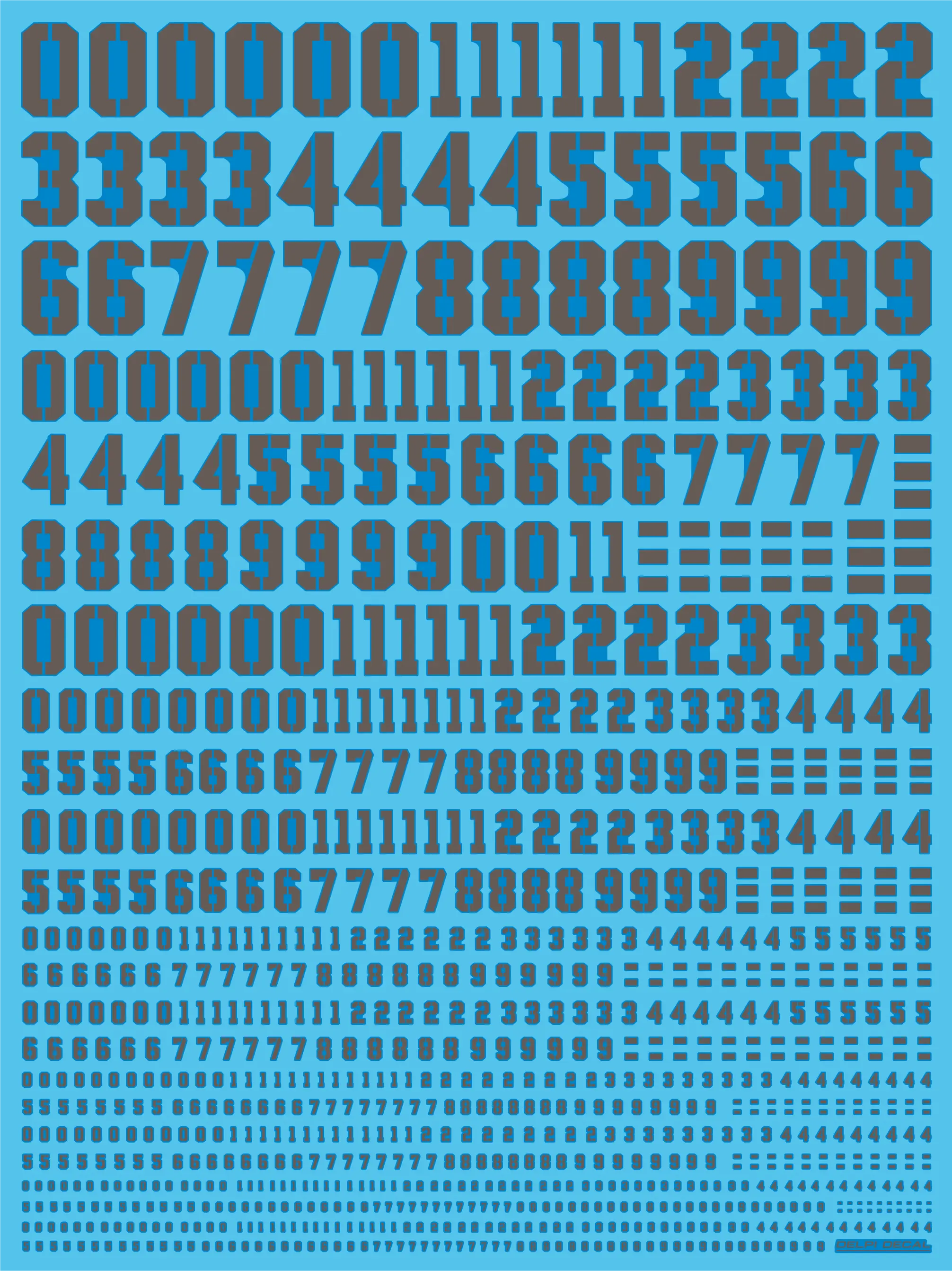 Delpi Water Decal (ดิแคลน้ำ) Number Universal Delpi Decal