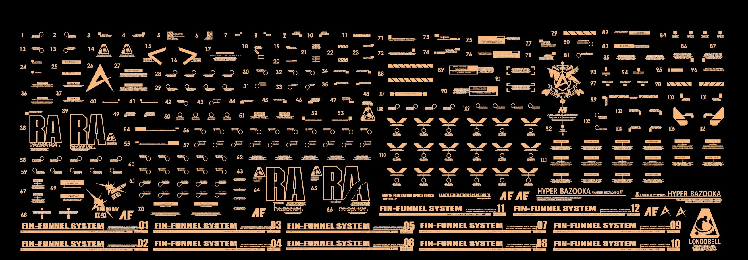 Delpi Metal Sticker (สติกเกอร์โลหะ) MG RX-93 V Gundam Ver.Ka (Gold) Delpi Decal