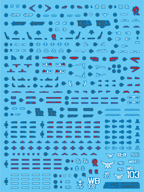 Delpi Water Decal (ดิแคลน้ำ) RG RX-78-2 2.0 UNLEASHED Style Gundam Delpi Decal
