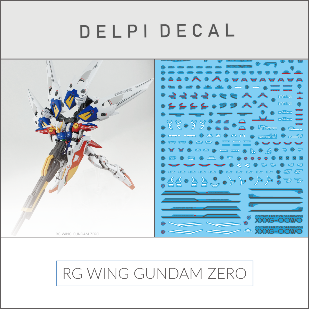 Delpi Decal (ดีคอลน้ำ) RG WING GUNDAM ZERO Delpi Decal