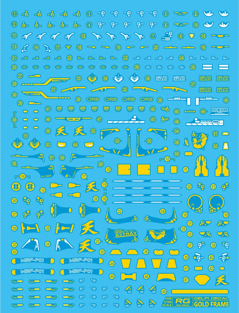 Delpi Water Decal (ดิแคลน้ำ) RG Astray Gold Frame Gundam (White Holo) Delpi Decal