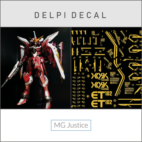 Delpi Metal Sticker (สติกเกอร์โลหะ) MG Justice Gundam (Gold) Delpi Decal