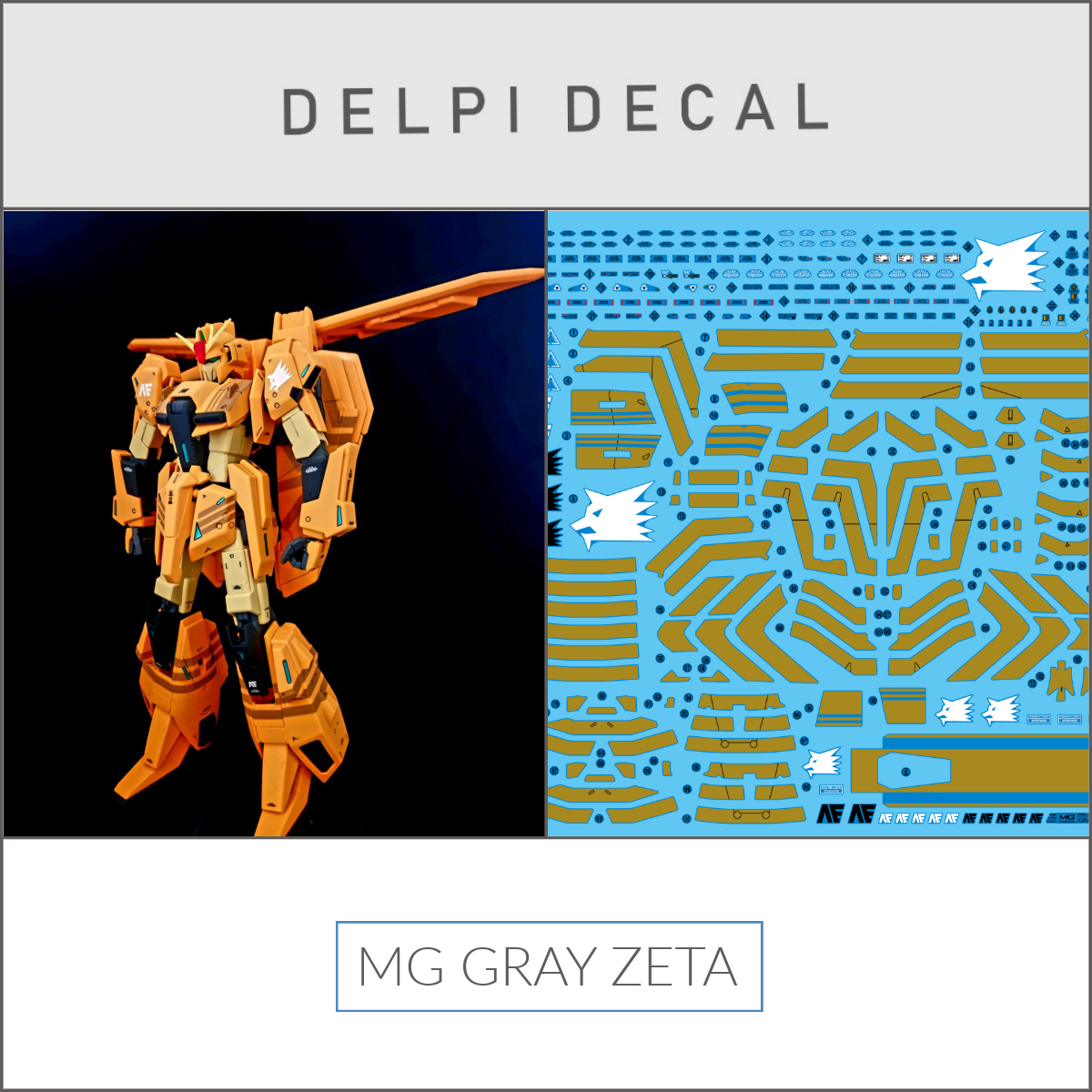 Delpi Decal (ดีคอลน้ำ) MG GRAY ZETA Delpi Decal