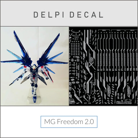 Delpi Metal Sticker (สติกเกอร์โลหะ) MG Freedom 2.0 Gundam (Silver) Delpi Decal