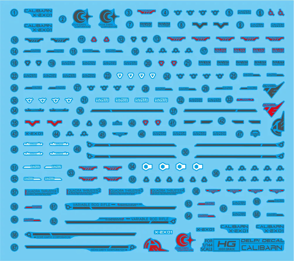 Delpi Water Decal (ดิแคลน้ำ) HG Calibarn Gundam Delpi Decal