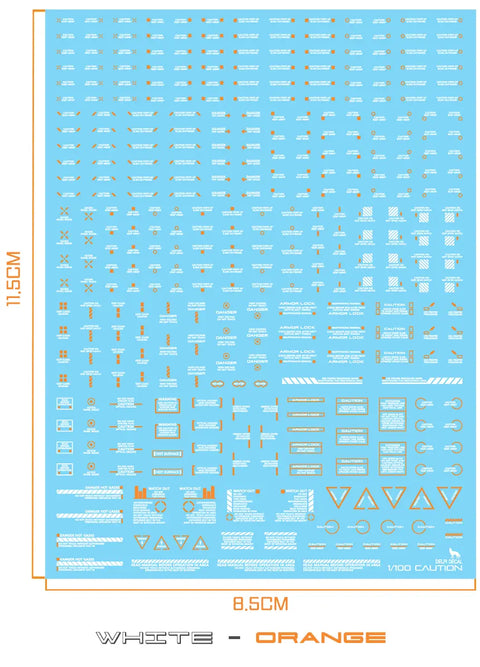 Delpi Water Decal (ดิแคลน้ำ) 1/100 Mechanical Caution Delpi Decal