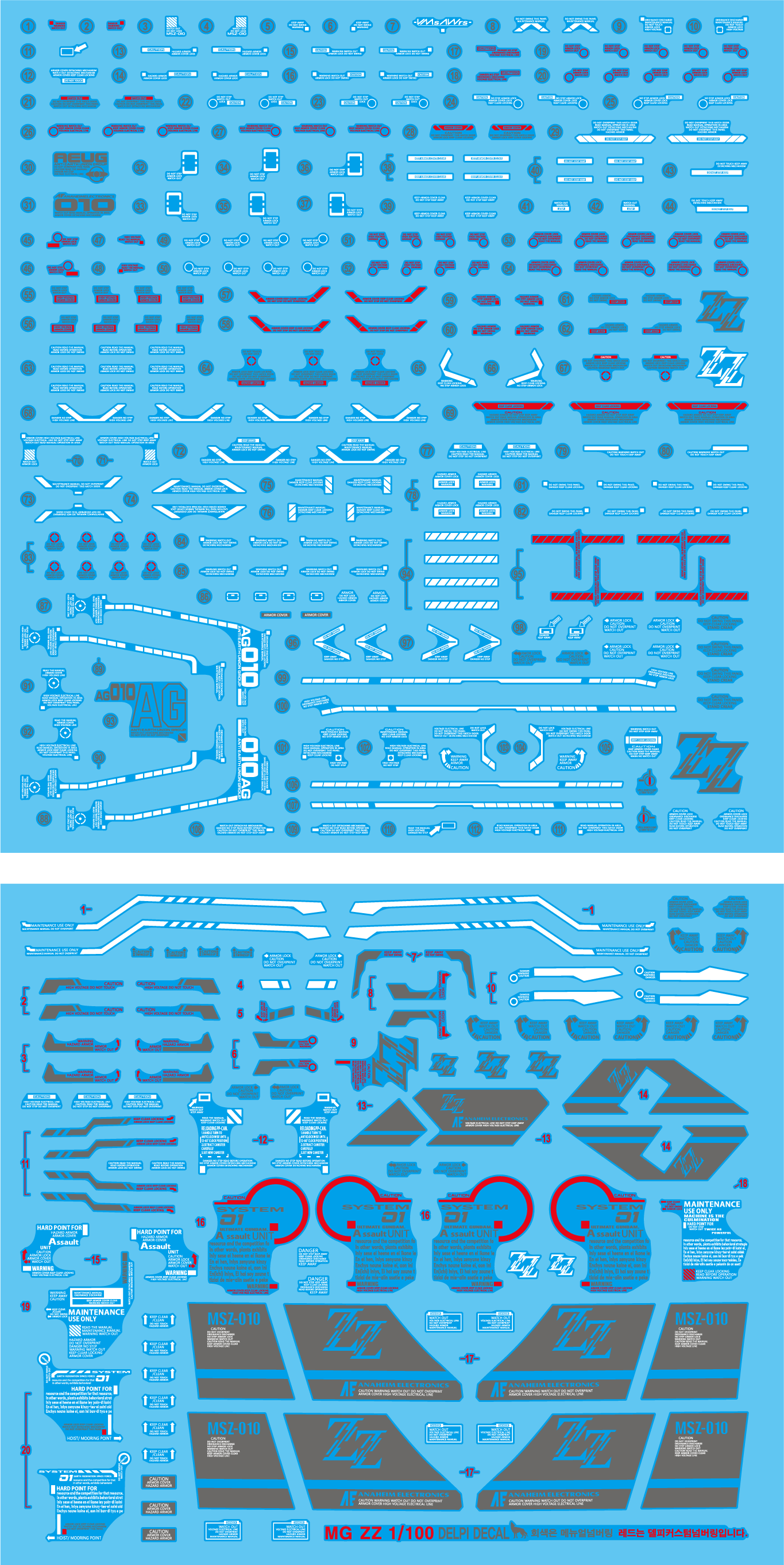 Delpi Decal (ดีคอลน้ำ) MG ZZ Ver.Ka Delpi Decal