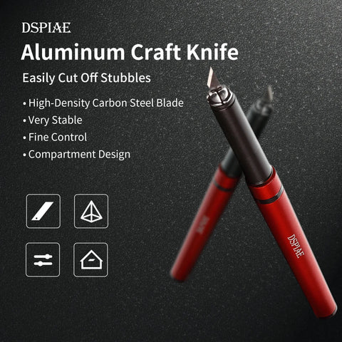 Aluminum Alloy Craft Knife By DSPIAE มีดอาร์ทไนฟ์ ด้ามอลูมิเนียม พร้อมใบมีด รุ่น DK-1 Dspiae