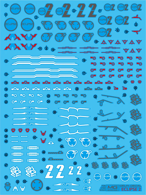 Delpi Water Decal (ดิแคลน้ำ) MG Eclipse 2 Gundam Delpi Decal