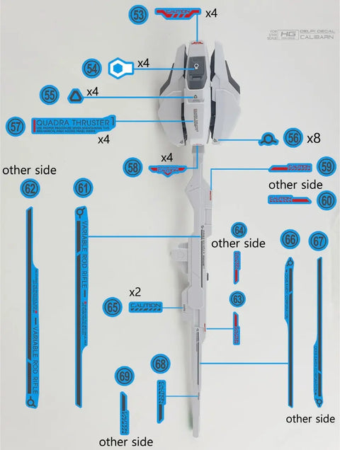 Delpi Water Decal (ดิแคลน้ำ) HG Calibarn Gundam Delpi Decal