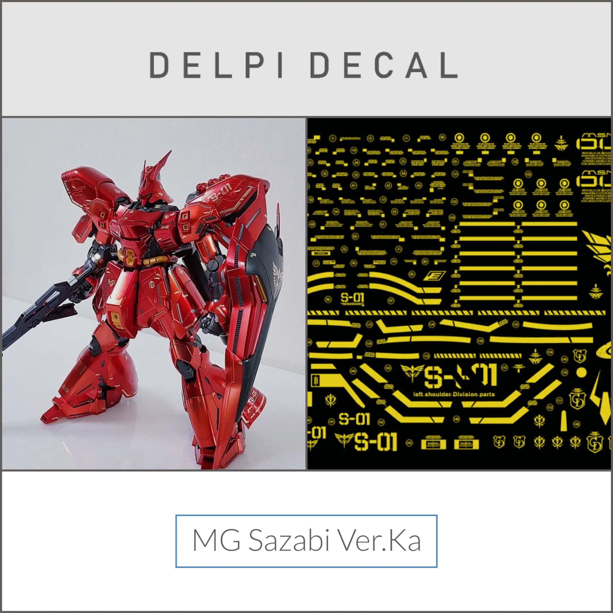 Delpi Metal Sticker (สติกเกอร์โลหะ) MG Sazabi Ver.Ka (Gold) Delpi Decal