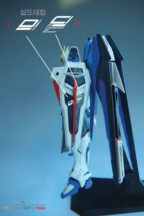 Delpi Metal Sticker (สติกเกอร์โลหะ) MG Freedom 2.0 Gundam (Silver) Delpi Decal