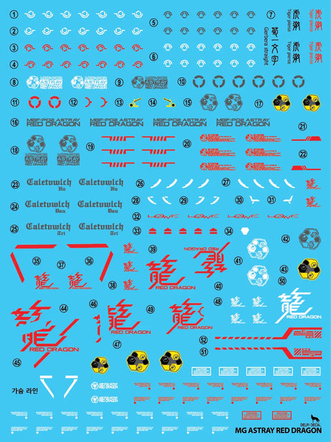 Delpi Water Decal (ดิแคลน้ำ) MG Astray Red Dragon Gundam Delpi Decal