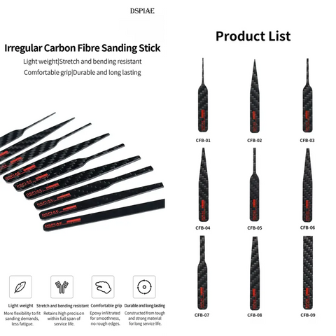 Irregular Carbon Fibre Sanding Stick By DSPIAE แท่งคาร์บอนไฟเบอร์ สำหรับกระดาษทราย Dspiae