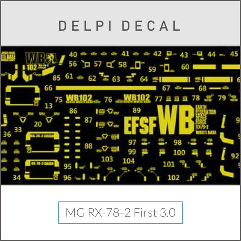 Delpi Metal Sticker (สติกเกอร์โลหะ) MG RX-78-2 First 3.0 Gundam (Gold) Delpi Decal