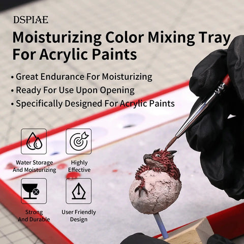 Moisturizing Color Mixing Tray For Acrylic Paints By DSPIAE ถาดผสมสีแบบเปียก สำหรับสีอะคริลิค / ดีคอลน้ำ Dspiae