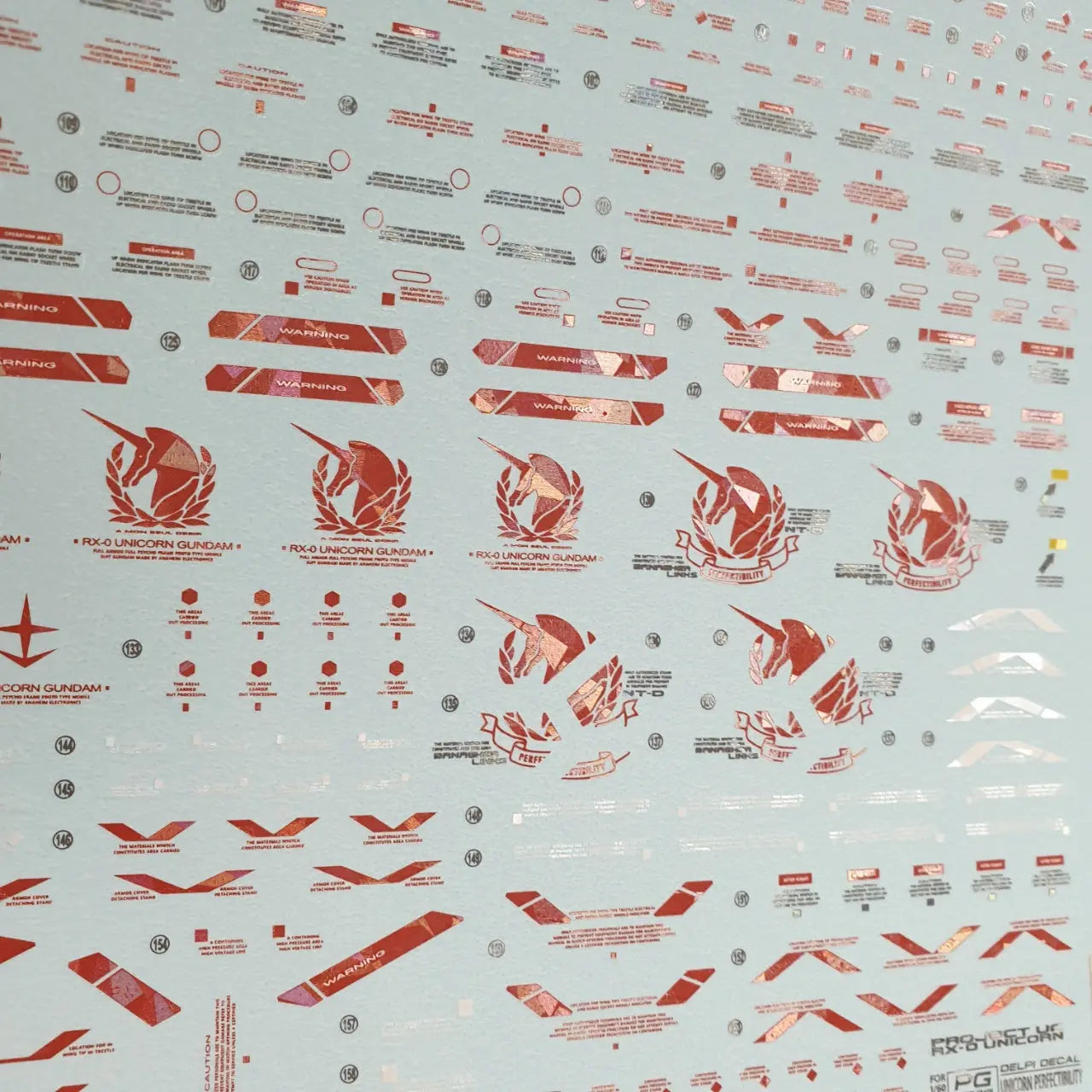 Delpi Water Decal (ดิแคลน้ำ) PG Unicorn Perfectibility Gundam Delpi Decal