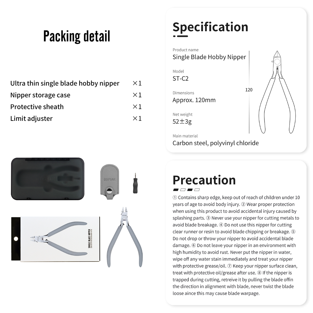 (New) DSPIAE คีมตัดคมมีดเดี่ยว Ultra Thin Single Blade Hobby Nipper