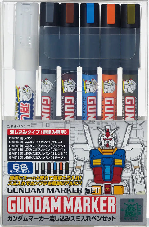 GUNDAM MARKER SET By MR.HOBBY ปากกามาร์กเกอร์ แบบชุดรวม MR.HOBBY