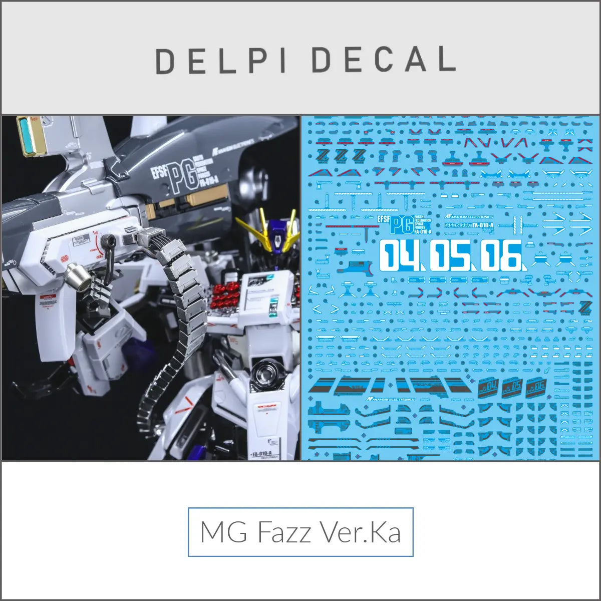 Delpi Water Decal (ดิแคลน้ำ) MG FAZZ Ver.Ka Gundam Delpi Decal
