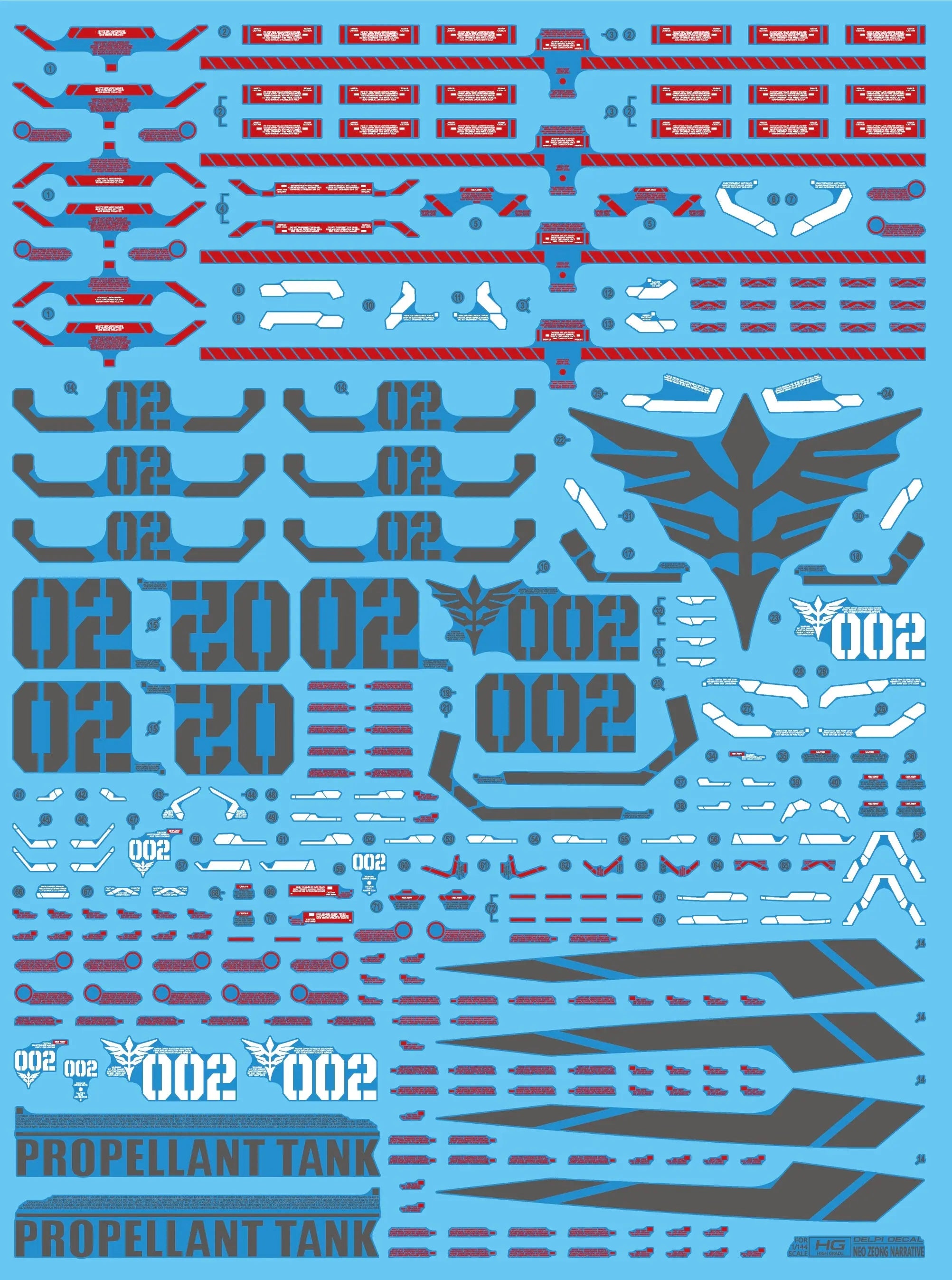 Delpi Water Decal (ดิแคลน้ำ) HG NEO ZEONG Narrative Delpi Decal