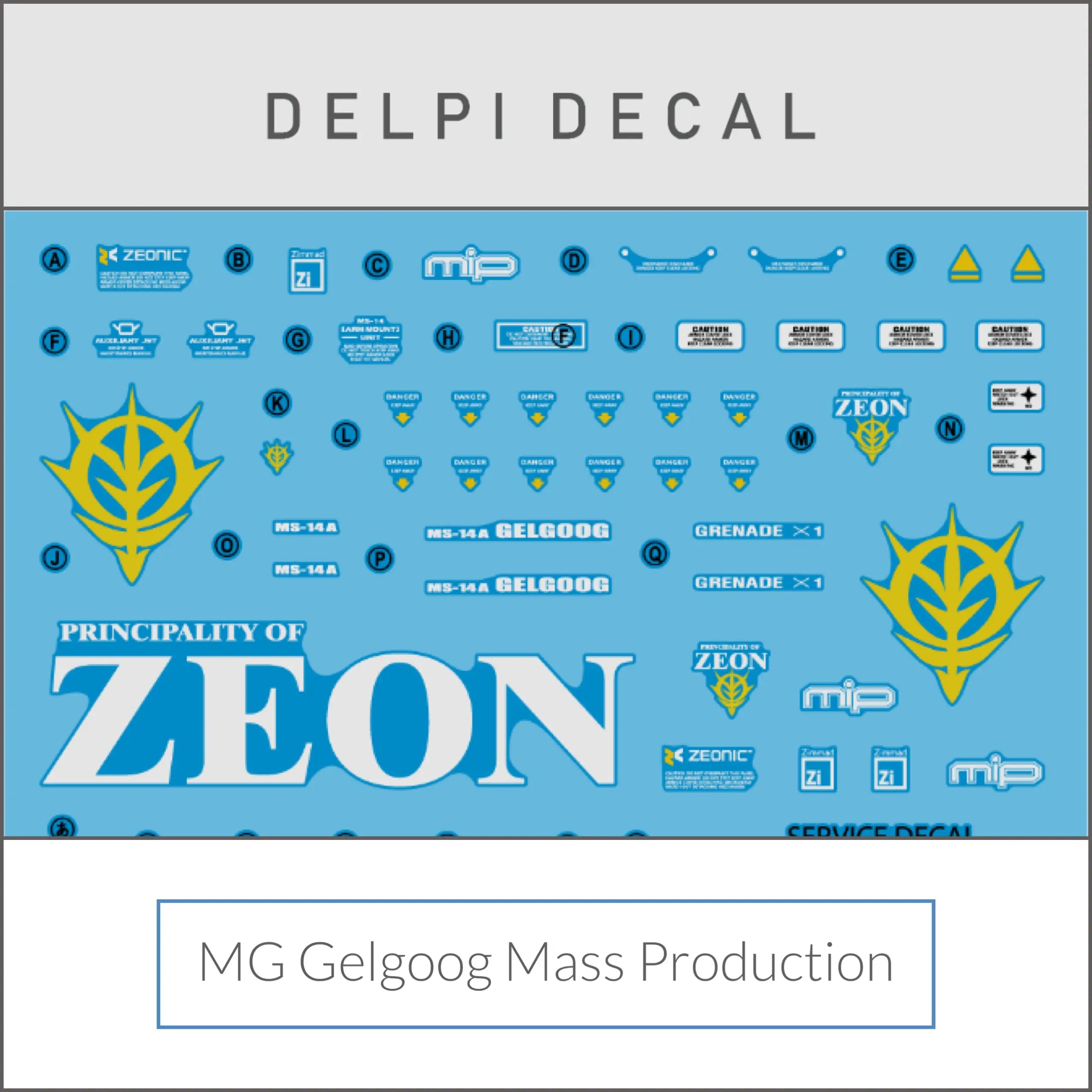 Delpi Water Decal (ดิแคลน้ำ) MG Gelgoog Mass Production Delpi Decal