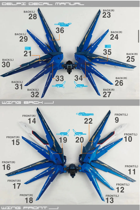 Delpi Water Decal (ดิแคลน้ำ) MG Freedom 2.0 Gundam Delpi Decal