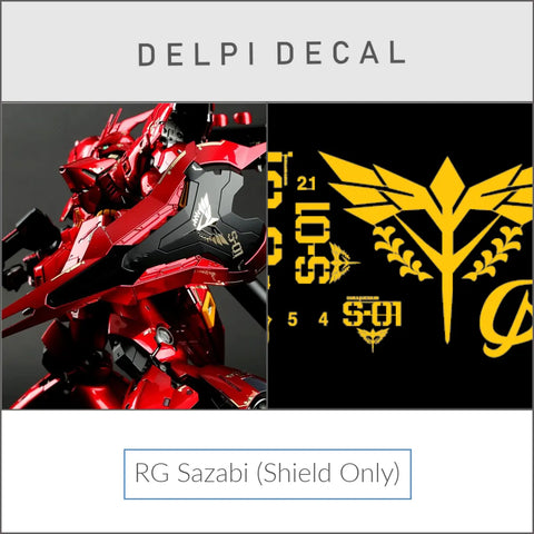 Delpi Decal (สติกเกอร์โลหะ) RG Sazabi (Shield Only) (Gold) Delpi Decal