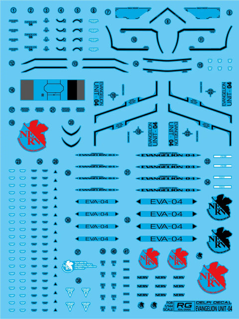 Delpi Water Decal (ดิแคลน้ำ) RG Evangelion Unit-04 Delpi Decal